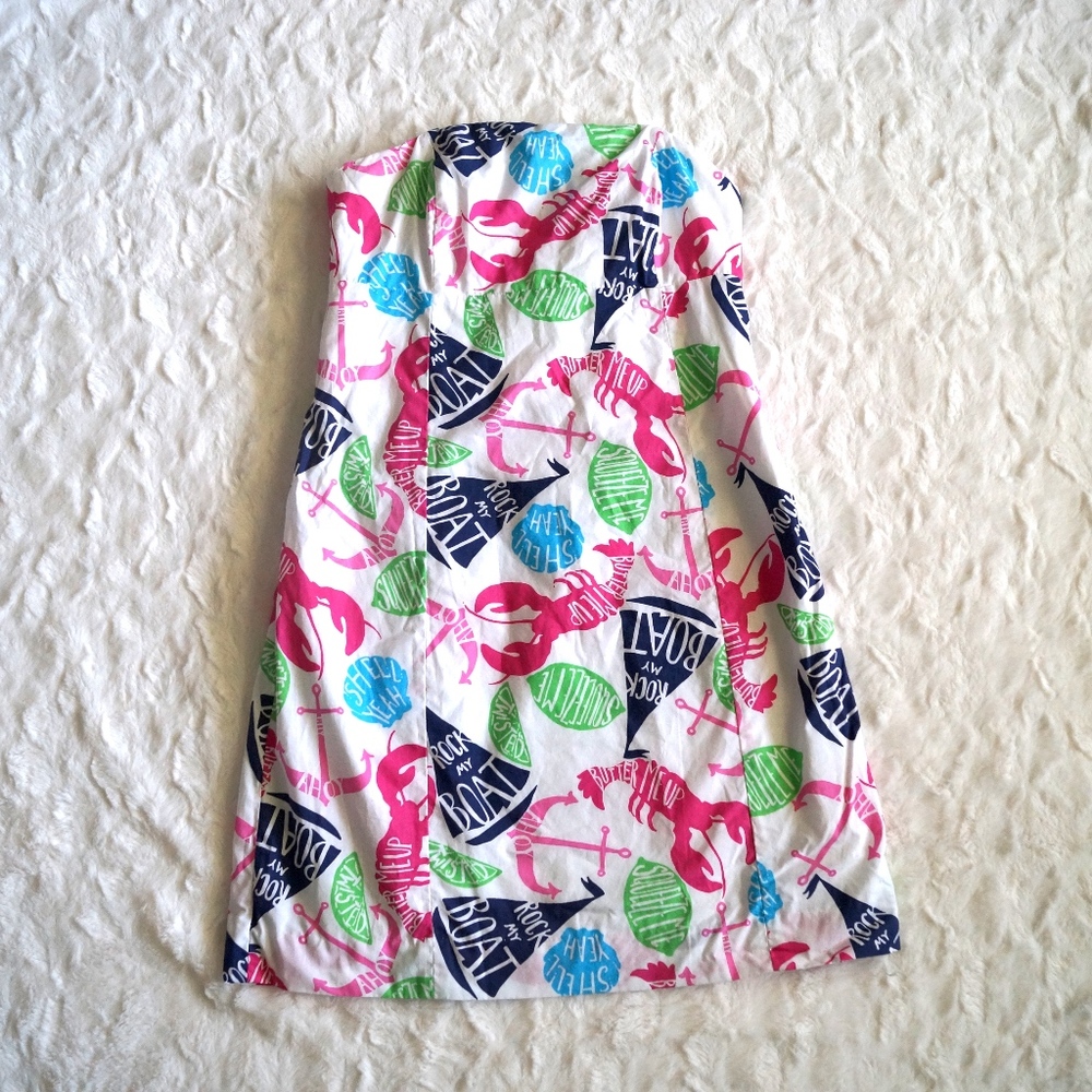 Lilly Pulitzer "Shell Yeah" Strapless Shift Dress